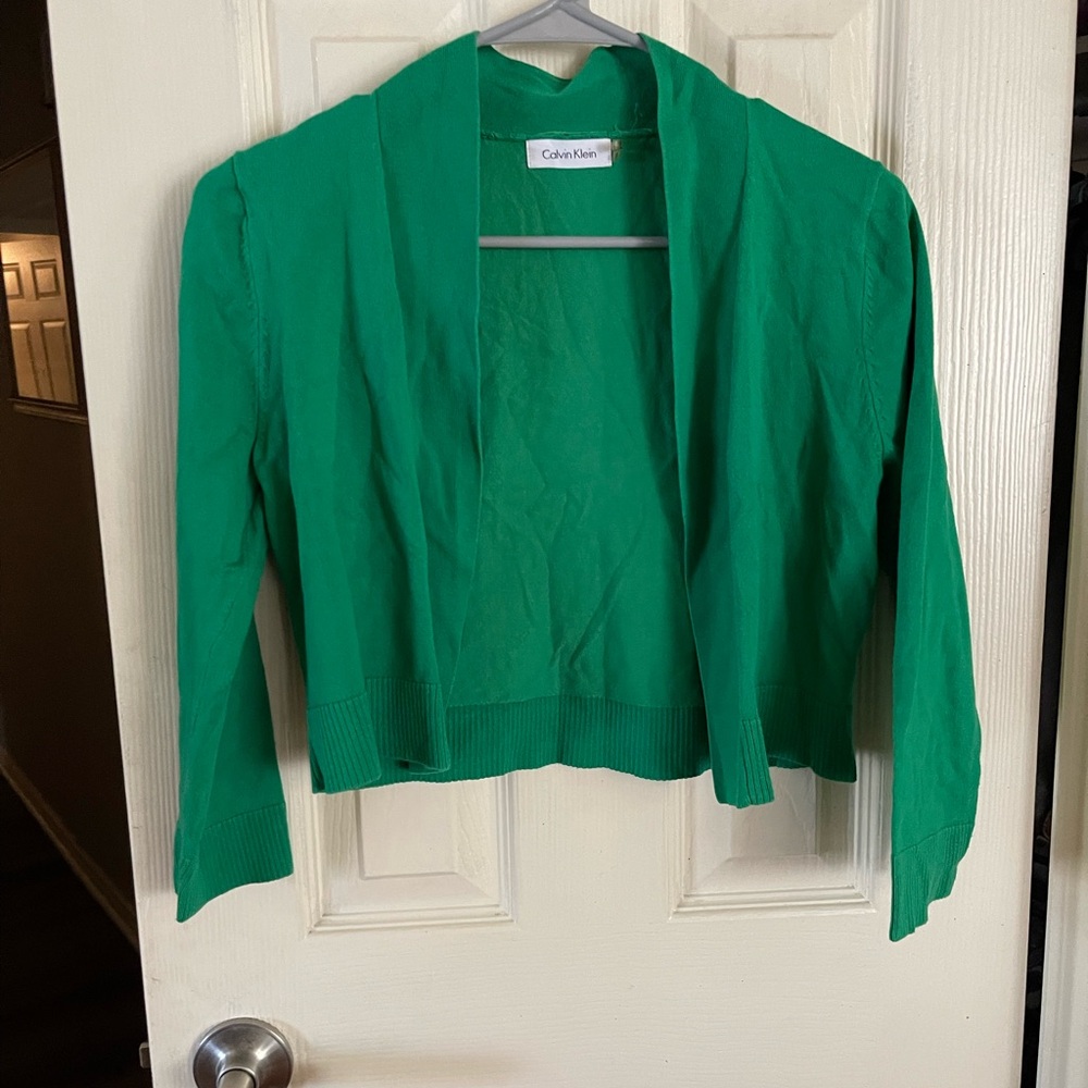 Calvin Klein Vibrant Green Knitwear Cardigan  Size Small